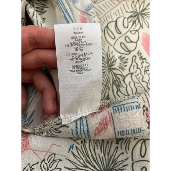 Denim & Co. Shirt Dress Belted Waist Printed Midi Multicolor Women's Size S - Picture 5 of 12